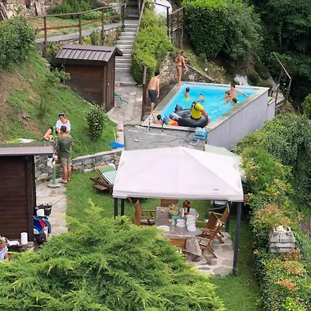 Tatil Evi Con Piscina Riscaldata E Sauna Privata Vicino Al Orta Strona